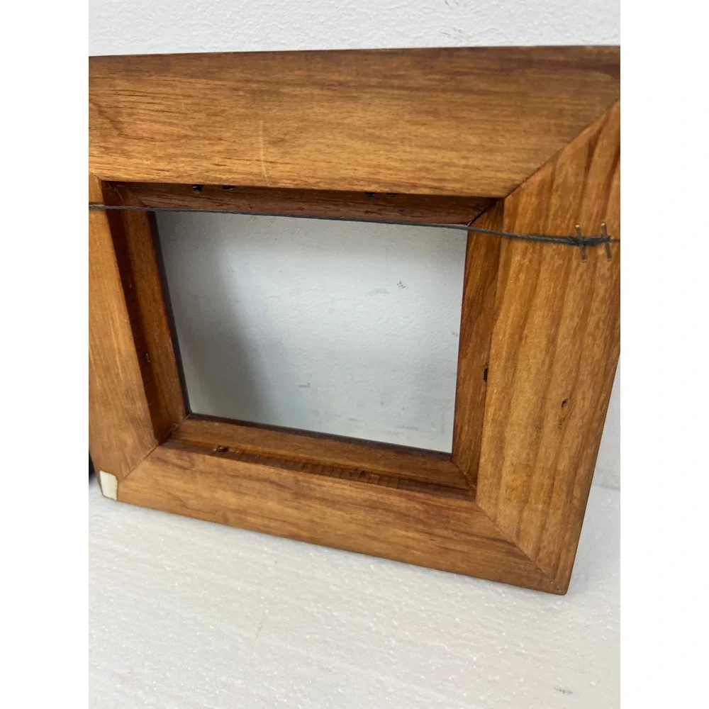 Traditional Wood Picture Frame Pair Dark Brown Fits 4.5x5.5 Set of 2 vintage art